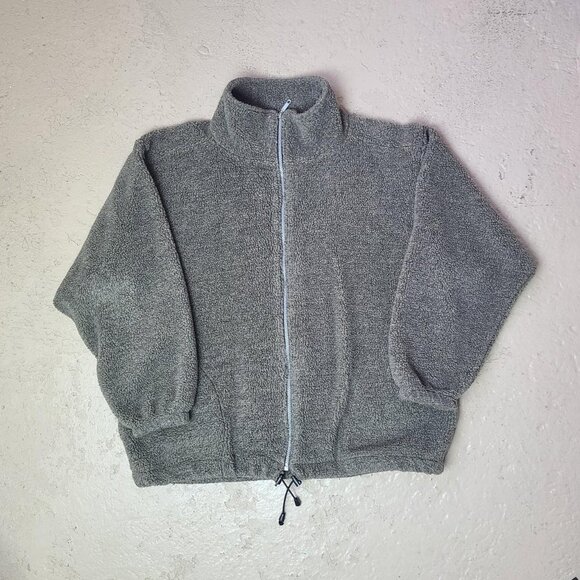 Vintage 'Clubhouse' greyish brown zip-up fleece sweater men's L - Picture 1 of 3